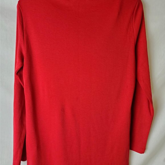 Karen Scott Red Long Sleeve Top W/ Snow Flakes Medium - Picture 2 of 4